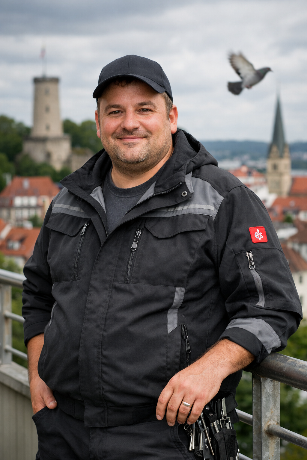 Schlüsseldienst Bielefeld Ahrens Monteur Manuel bei Türöffnung